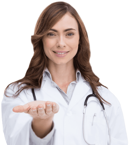 Transparent Cheerful Doctor Inviting with Outstretched Hand Gesture - Download Free Stock Videos Pikwizard.com