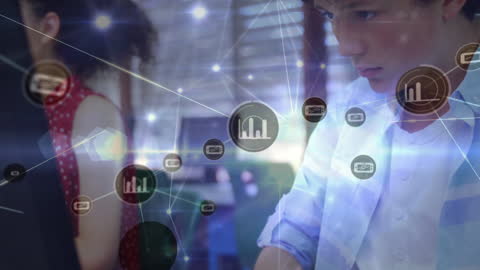 Futuristic Network Connections Technology Interface Animation