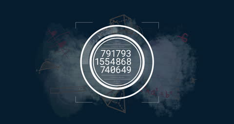 Data Processing Animation Over Mathematical Formulas