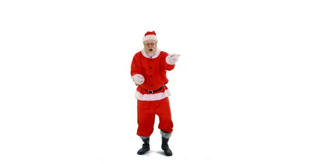 Santa Claus Pointing Forward against White Background - Download Free Stock Images Pikwizard.com