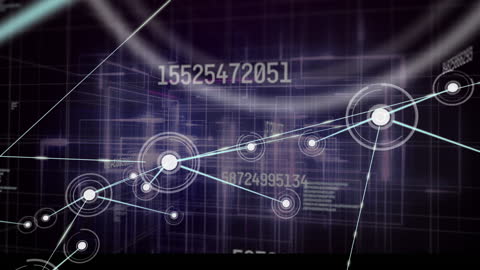 Abstract Digital Network with Connected Lines and Nodes