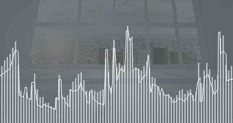 Data Trends with City View from Corporate Office Window