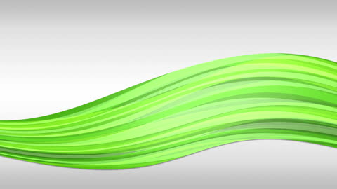 Abstract Green Waves Flowing on White Background