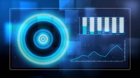 Futuristic Digital Interface with Data Animation