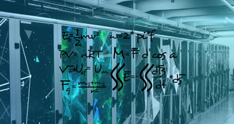 Digital Equations Overlaying High-Tech Data Servers