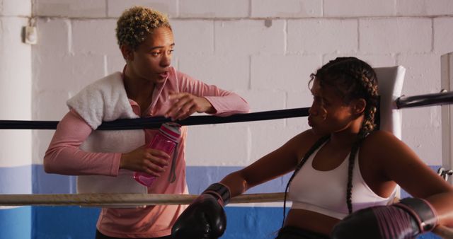 Coach Encouraging Boxer during Training in Gym - Download Free Stock Images Pikwizard.com