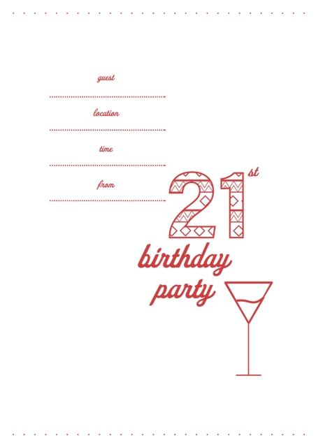 21st Birthday Party Invitation Template on Transparent Background - Download Free Stock Videos Pikwizard.com