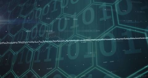 financial data visualization with binary code over digital grid - Download Free Stock Images Pikwizard.com