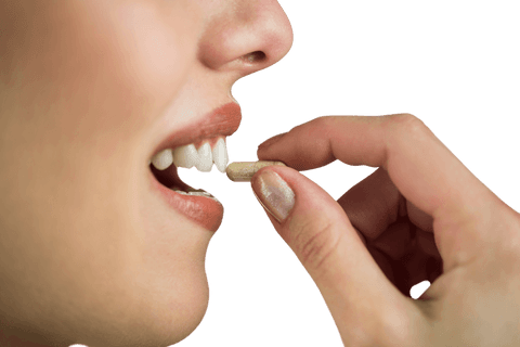 close-up of woman on white background taking pill - Download Free Stock Videos Pikwizard.com