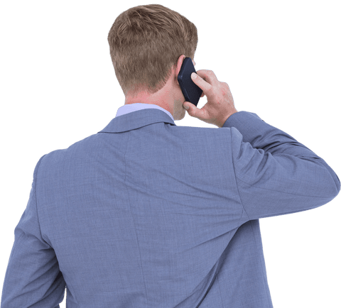 Transparent professional businessman talking on smartphone