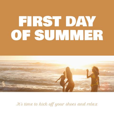 Celebrating First Day of Summer on Relaxing Beach Vacation - Download Free Stock Templates Pikwizard.com