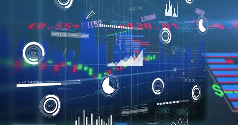 Digital Financial Data Analysis with Interface Elements - Download Free Stock Images Pikwizard.com
