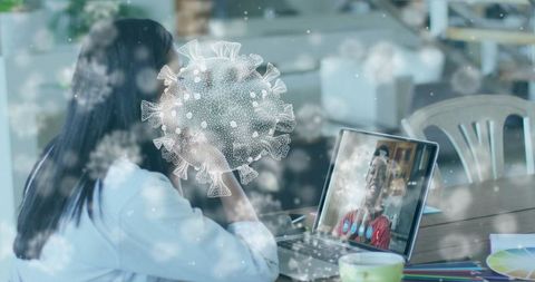 Businesswoman on Video Call During Covid-19 Pandemic Outbreak