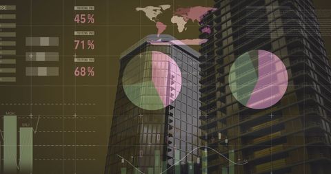 Financial Data Analytics Over Urban Skyline - Download Free Stock Images Pikwizard.com