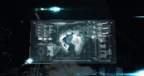 Futuristic Global Data Interface with Heads-Up Display - Download Free Stock Images Pikwizard.com