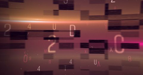 Creative Digital Matrix of Moving Letters and Numbers on Purple Background - Download Free Stock Images Pikwizard.com
