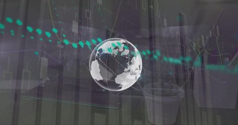 Digital Globe Encircles Global Data Network Concept