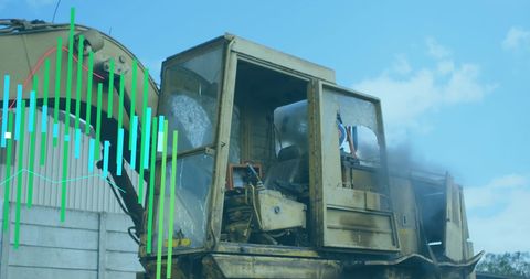 Data Overlay Visualization on Excavator at Industrial Site
