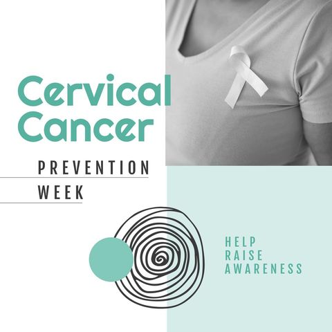 Cervical Cancer Awareness Week Encouragement Graphic with Ribbon Symbol - Download Free Stock Templates Pikwizard.com