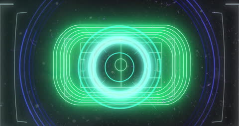 Futuristic Digital Interface with Glowing Processing Circle