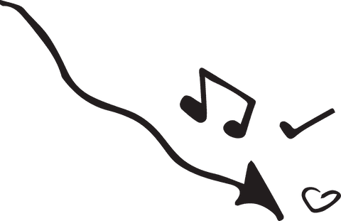 Transparent Black Arrow with Musical Notes and Symbols Illustration - Download Free Stock Videos Pikwizard.com