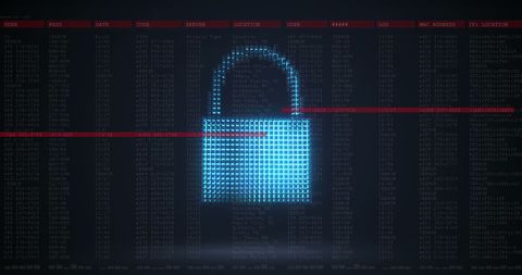 Digital Security Lock on Screen with Coded Background - Download Free Stock Images Pikwizard.com