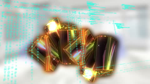 Futuristic Data Vision with Digital Crystals and Interface