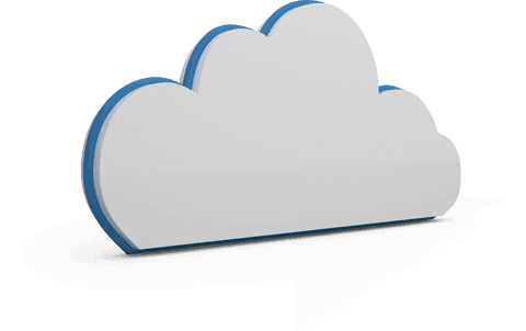 stylized transparent cloud computing icon with blue outline - Download Free Stock Videos Pikwizard.com