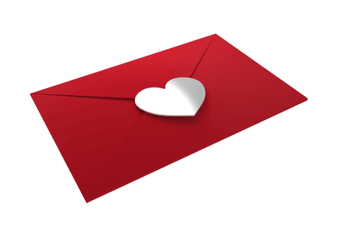 romantic valentine's day letter envelope with heart on transparent background - Download Free Stock Videos Pikwizard.com