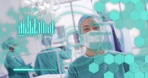 Surgeon in Operating Room with Futuristic Data Interfaces - Download Free Stock Images Pikwizard.com