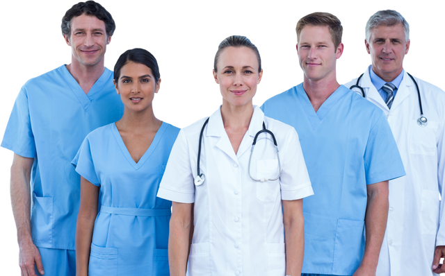 Transparent Group of Confident Doctors and Surgeons Posing Together - Download Free Stock Videos Pikwizard.com