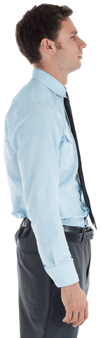 Transparent Side View of Pensive Businessman in Formal Attire