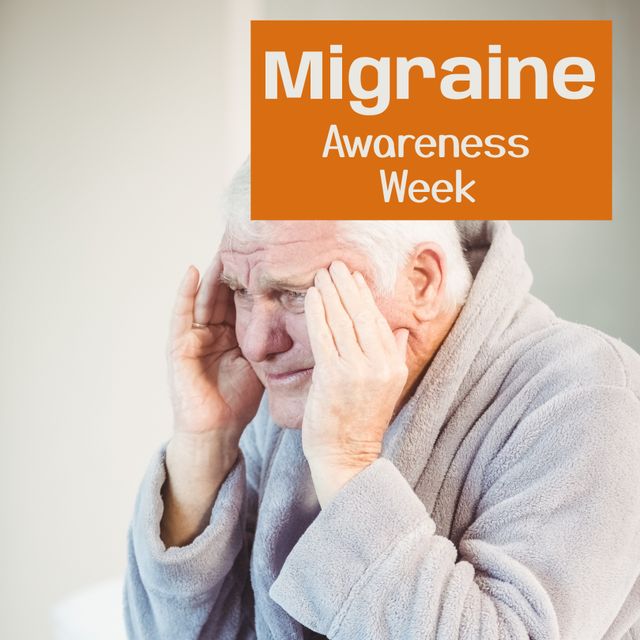 Senior Man Suffering Headache For Migraine Awareness Week - Download Free Stock Templates Pikwizard.com