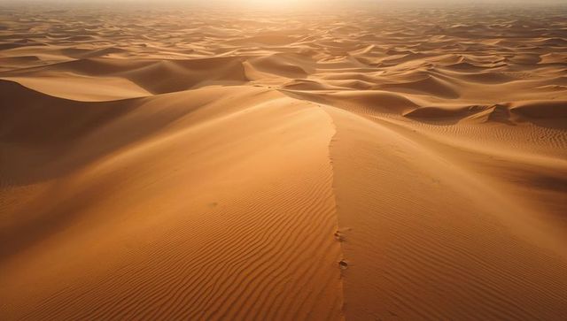 Endless Desert Dunes with Striking Central Footpath