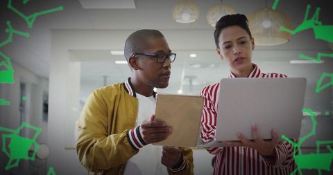 Modern Office Collaboration with Technology Devices