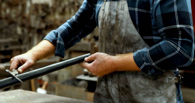 Carpenter Measuring Wood with Caliper Tool in Workshop - Download Free Stock Images Pikwizard.com