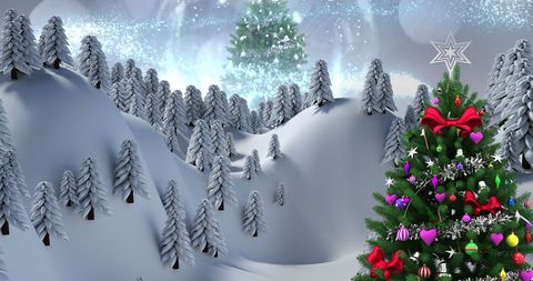 Enchanting Christmas Tree in Snowy Winter Wonderland - Download Free Stock Images Pikwizard.com