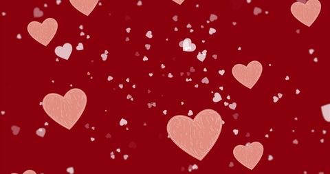Floating Hearts on Classic Red Background - Download Free Stock Images Pikwizard.com