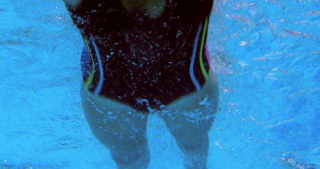 Swimmer Practicing Underwater in Pool - Download Free Stock Images Pikwizard.com