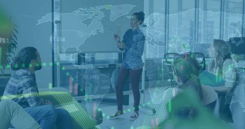 Innovative Global Business Team Analyzing Data in Modern Office