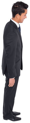 Transparent Profile of Standing Businessman in Formal Attire