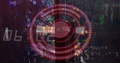 Digital data processing with futuristic scanner interface