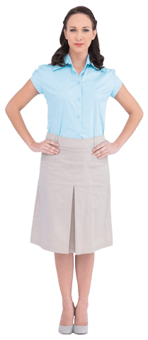 Confident Caucasian Businesswoman Standing on Transparent Background Isolated