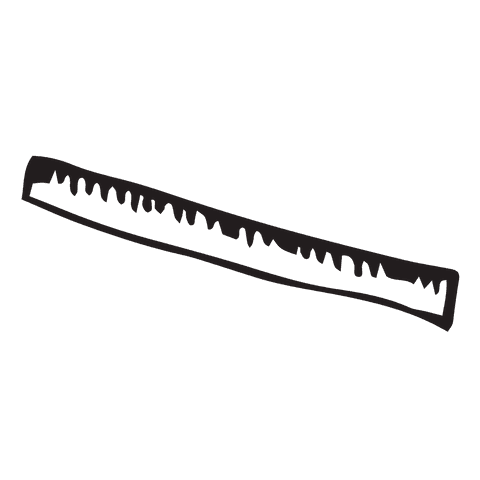 Hand drawn vector ruler transparent background illustration