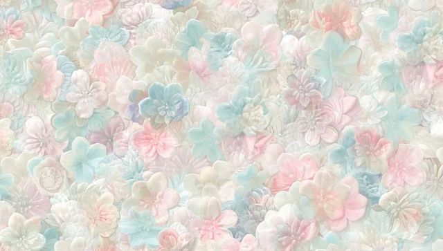 Seamless pastel watercolor floral pattern featuring soft blossoms for wallpaper and fabric