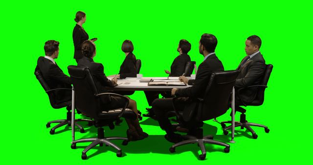 Professional Business Meeting in Conference Room with Green Screen Background - Download Free Stock Images Pikwizard.com