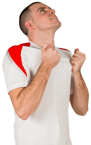 Transparent Football Player Celebrating Excited Victory