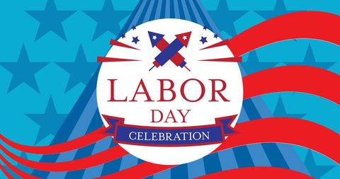 Labor Day Celebration with Patriotic American Flag Background