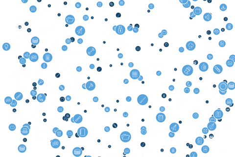 Abstract Digital Network with Blue Icons on Transparent Background - Download Free Stock Videos Pikwizard.com