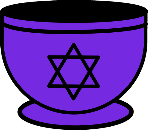 minimalist purple bowl icon with star of david, transparent background - Download Free Stock Videos Pikwizard.com